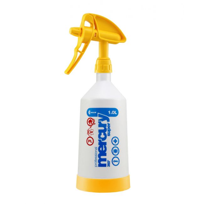 Mercury dubbele trigger 360 + mengfles 1 liter Geel